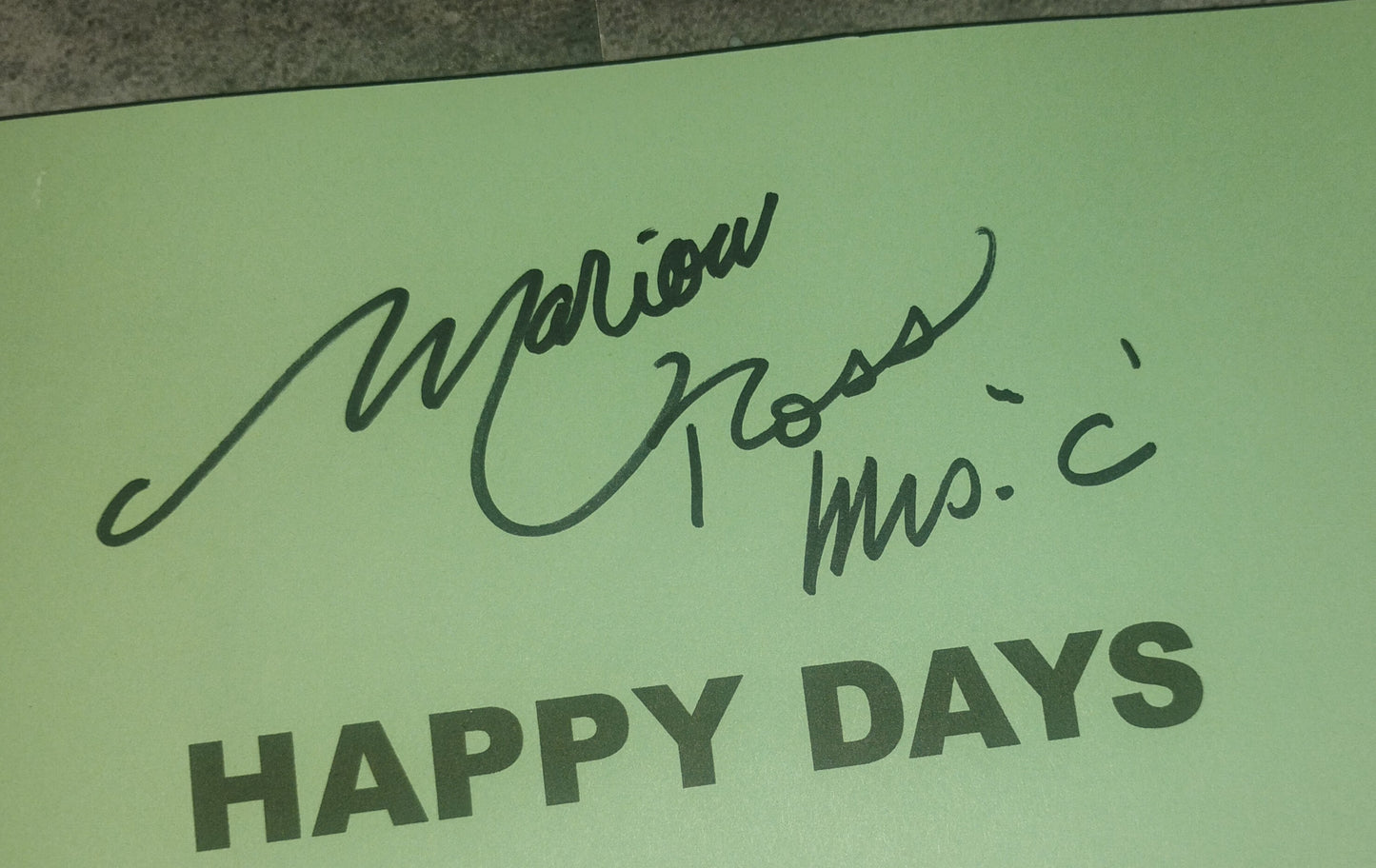 Marion Ross & Henry Winkler Hand Signed Autograph Happy Days Script COA