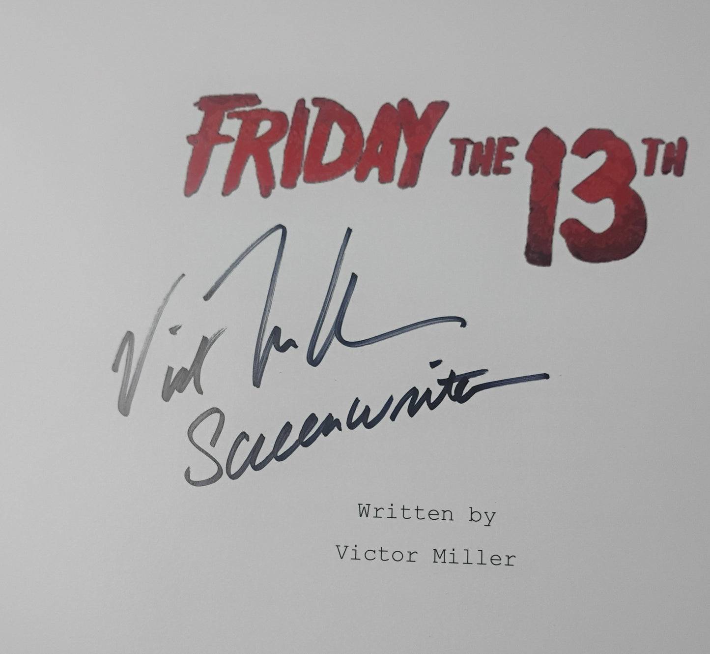 Victor Miller Hand Signed Autograph Friday The 13th Script COA