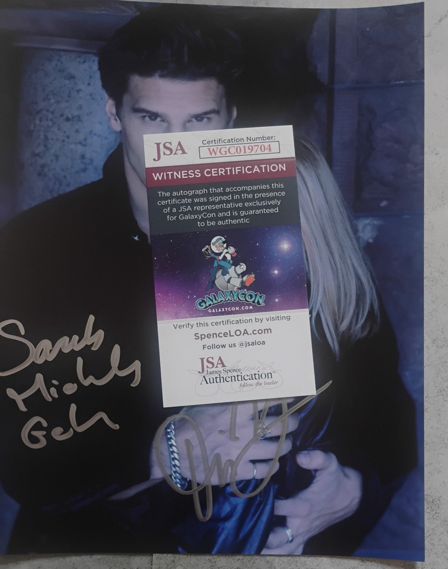 Sarah Michelle Gellar & David Boreanaz Hand Signed Autograph 8x10 Photo JSA COA