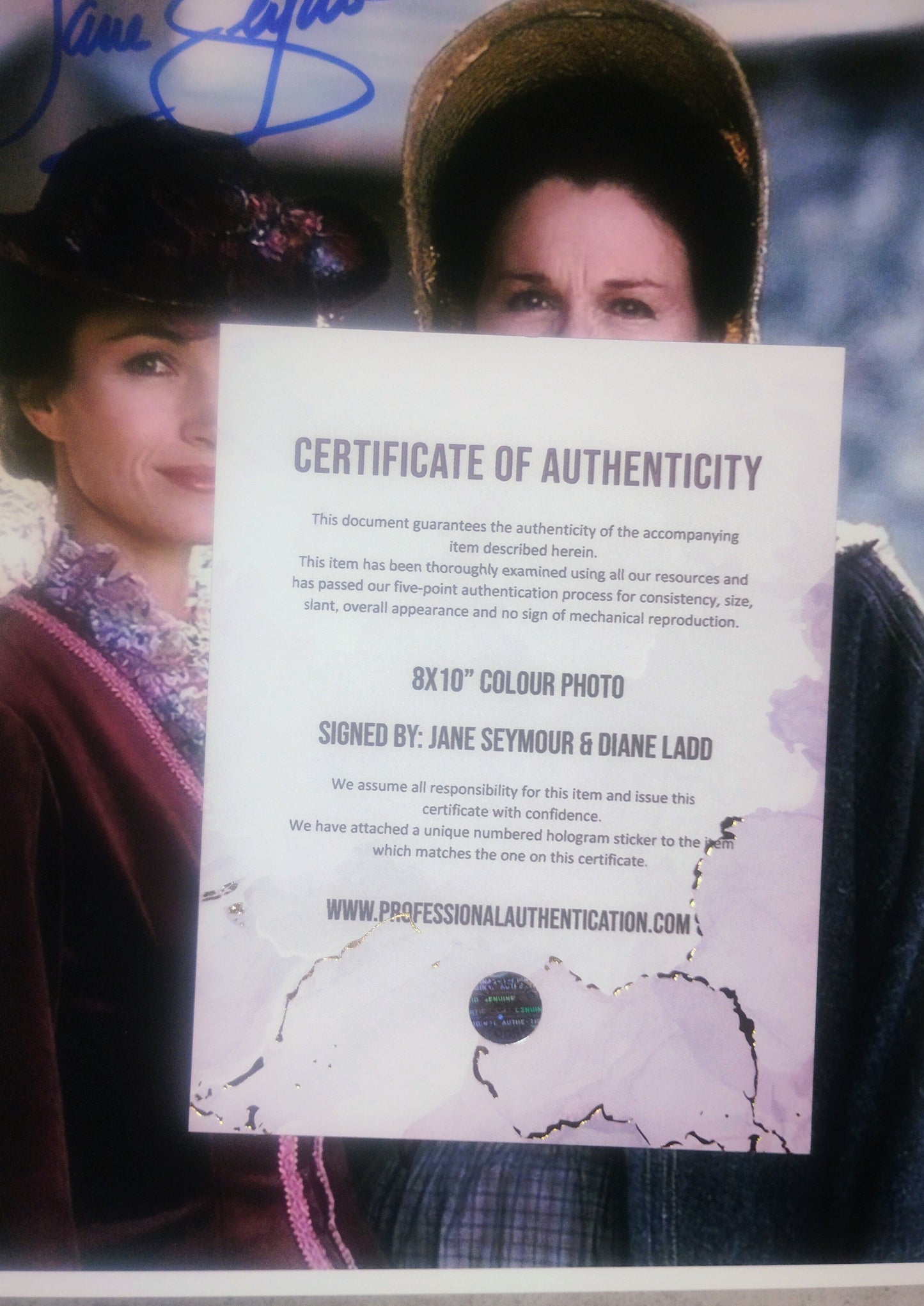 Jane Seymour & Diane Ladd Hand Signed Autograph 8x10 Photo COA Dr. Quinn Medicine Woman