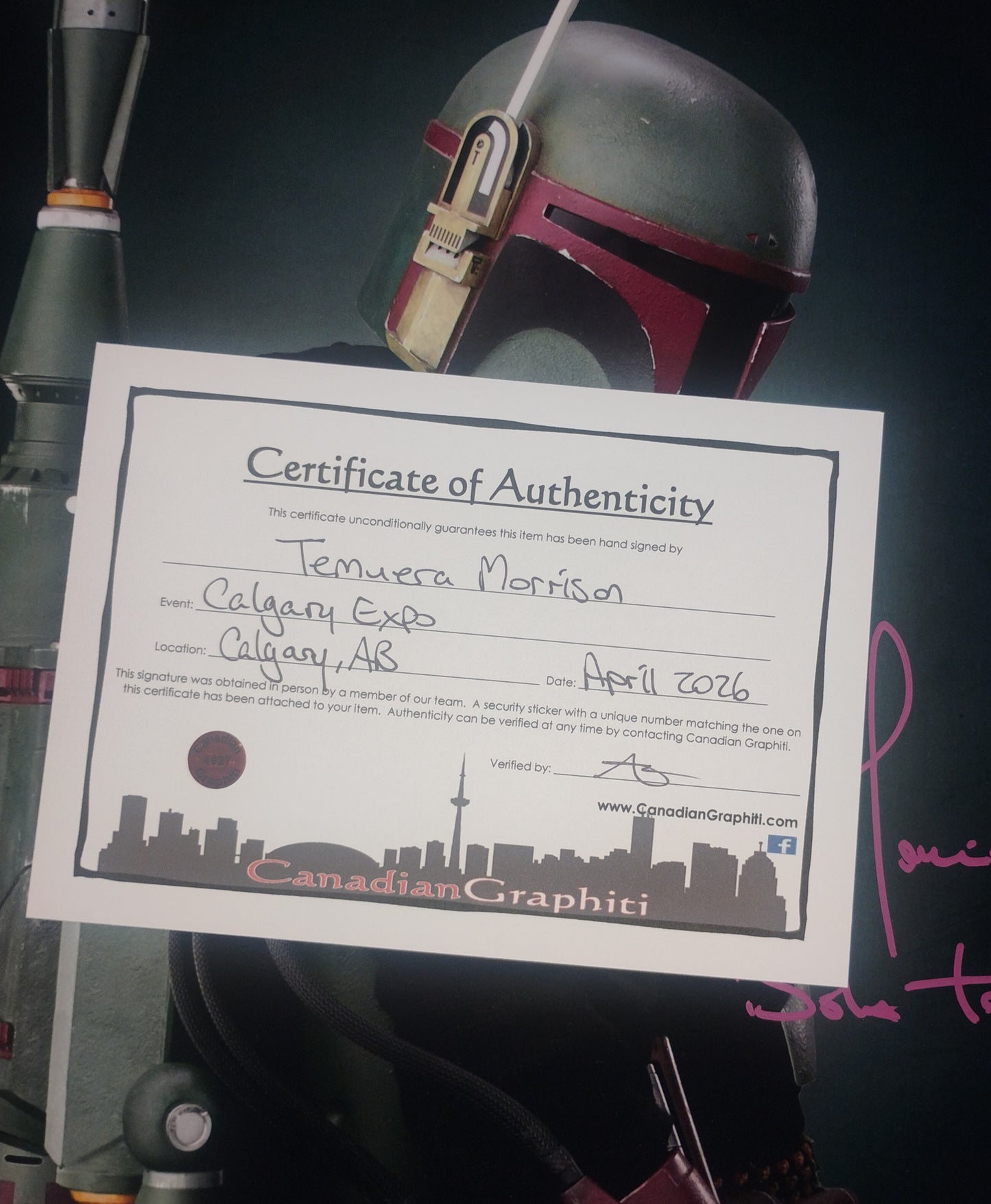 Temuera Morrison Hand Signed Autograph 11x14 Photo OPix COA Boba Fett