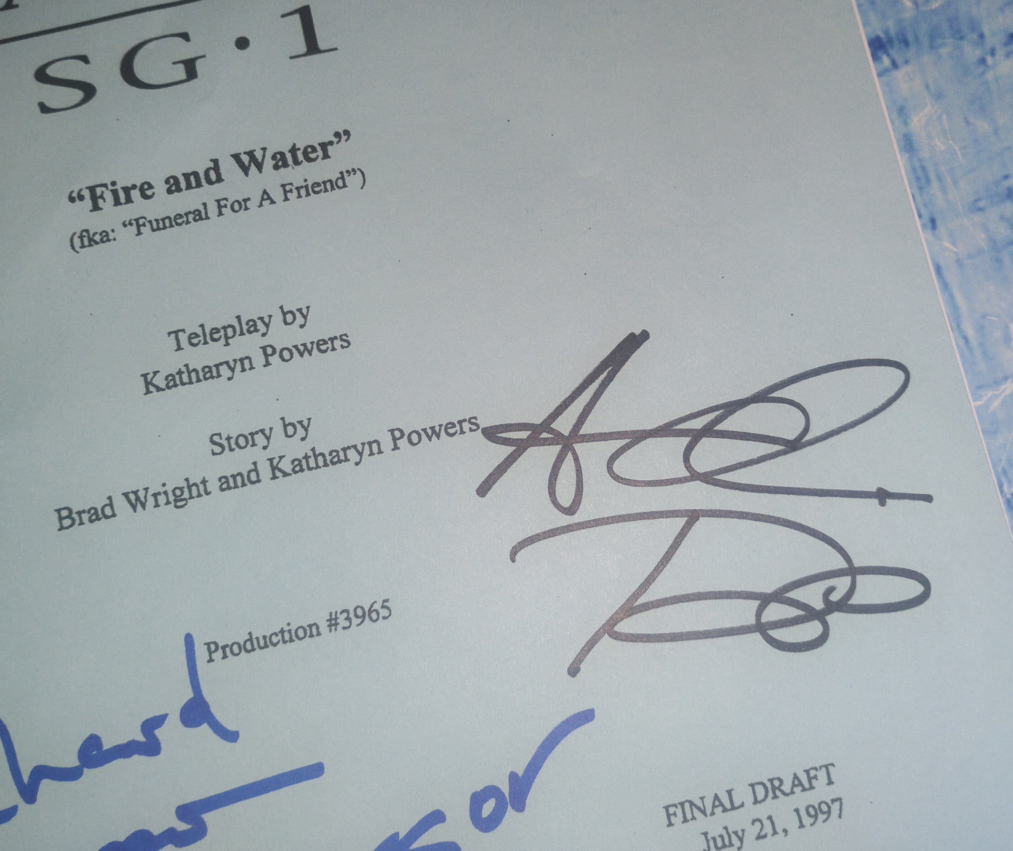 Stargate SG-1 Cast Hand Signed Script COA Richard Dean Anderson, Amanda Tapping, Don S Davis, Michael Shanks