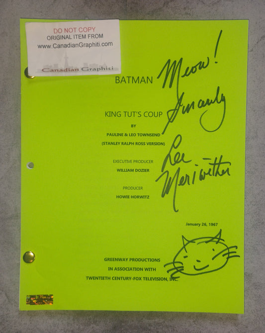Lee Meriwether Hand Signed Autograph Batman Script COA