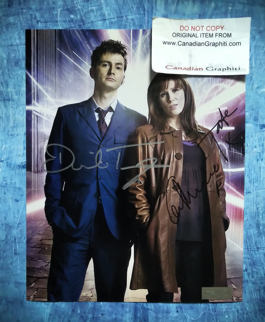 David Tennant & Catherine Tate Hand Signed Autograph 8x10 Photo COA Doctor Who