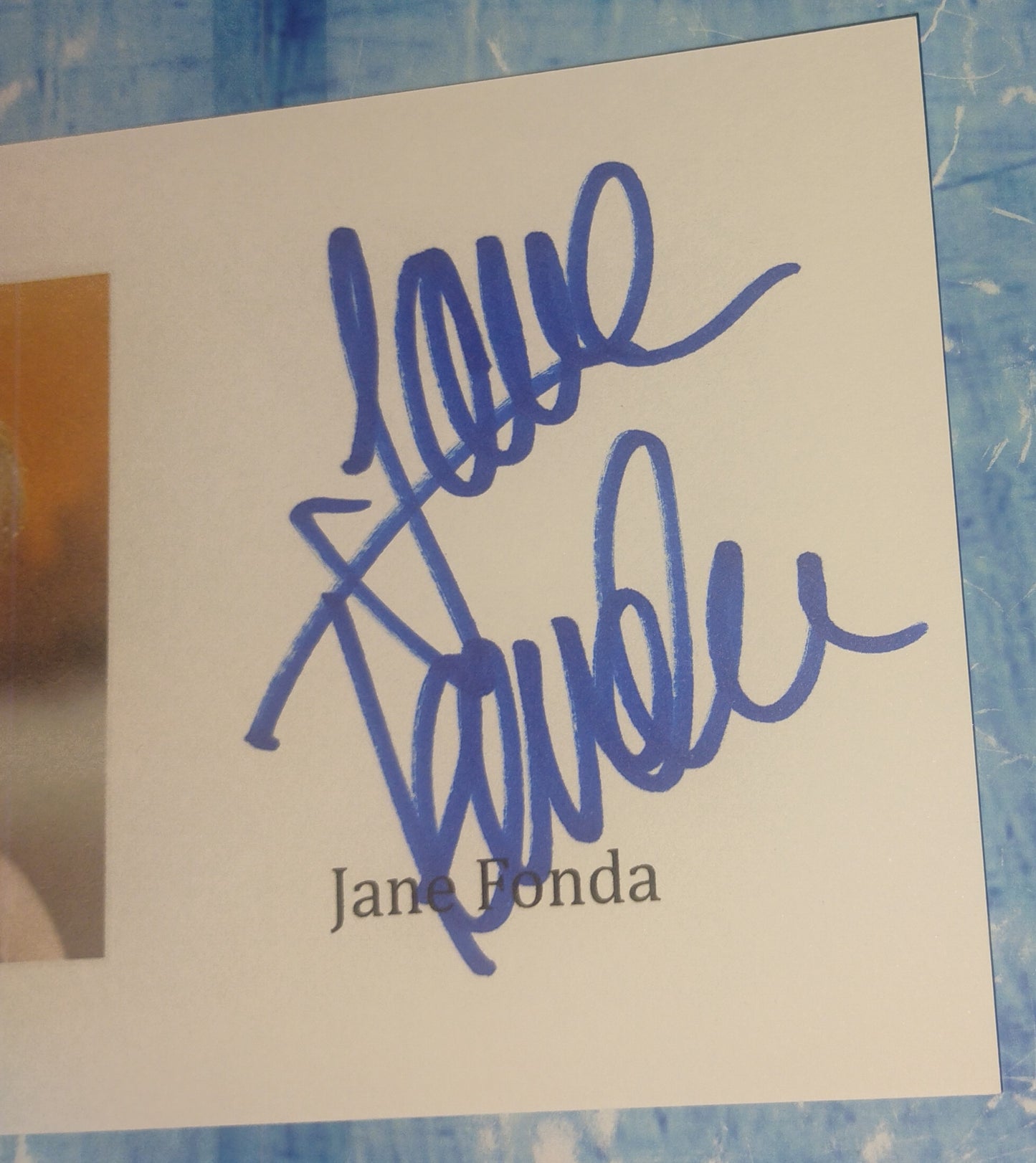Jane Fonda Hand Signed Autograph Index Card COA