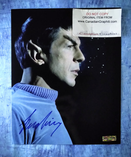 Leonard Nimoy Hand Signed Autograph 8x10 Photo COA Star Trek