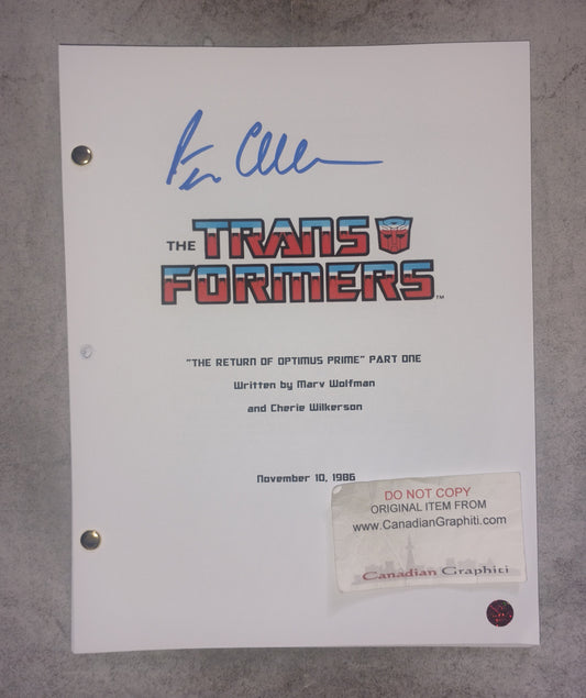 Peter Cullen Hand Signed Autograph Transformers Script COA
