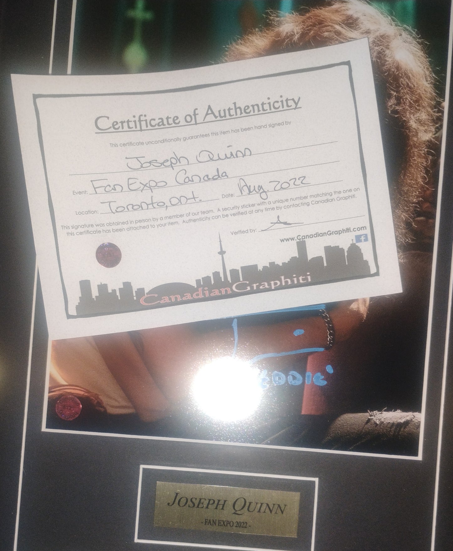 Joseph Quinn Hand Signed Autograph Photo Framed COA Stranger Things