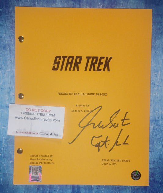 William Shatner Hand Signed Autograph Star Trek Script OPix COA