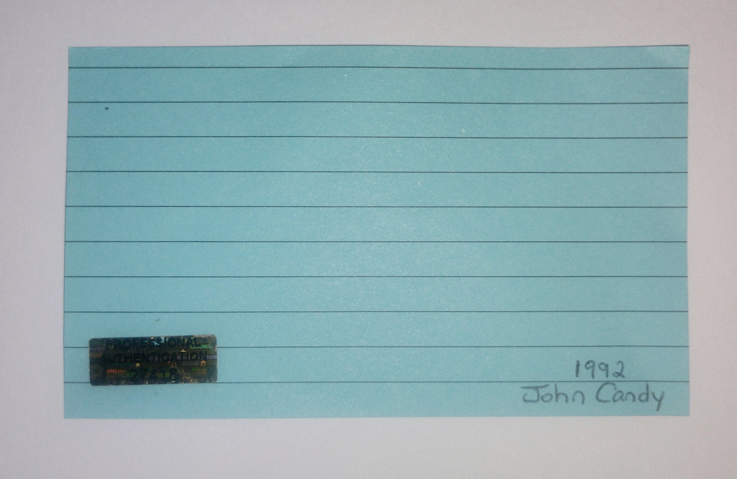 John Candy Hand Signed Autograph Index Card COA