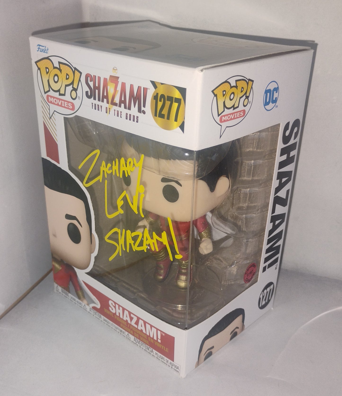 Zachary Levi Hand Signed Autograph Shazam Funko Pop COA
