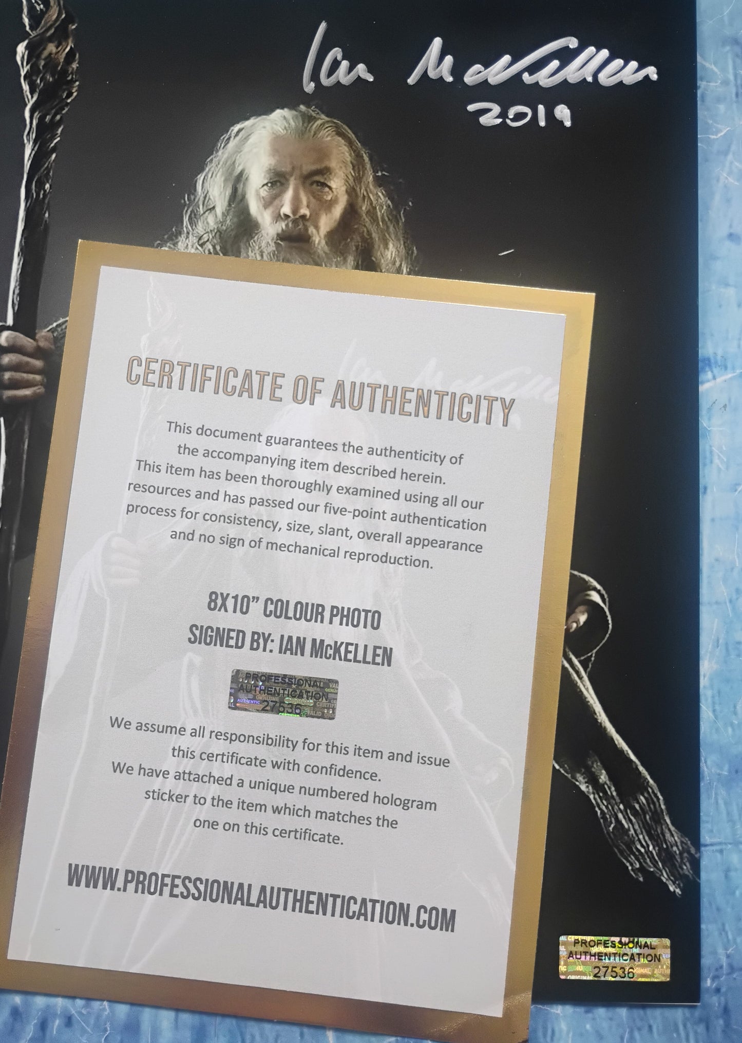 Ian McKellen Hand Signed Autograph 8x10 Photo COA Lord Of The Rings