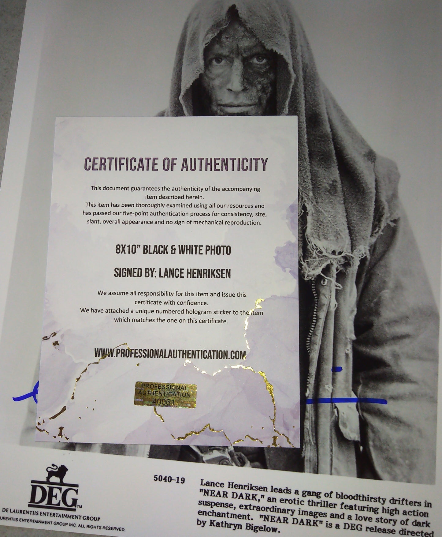 Lance Henriksen Hand Signed Autograph 8x10 Photo COA Near Dark