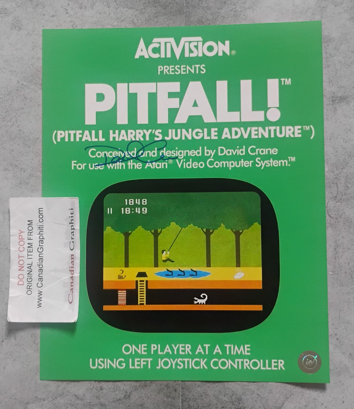 David Crane Hand Signed Autograph 8x10 Photo COA Atari Pitfall