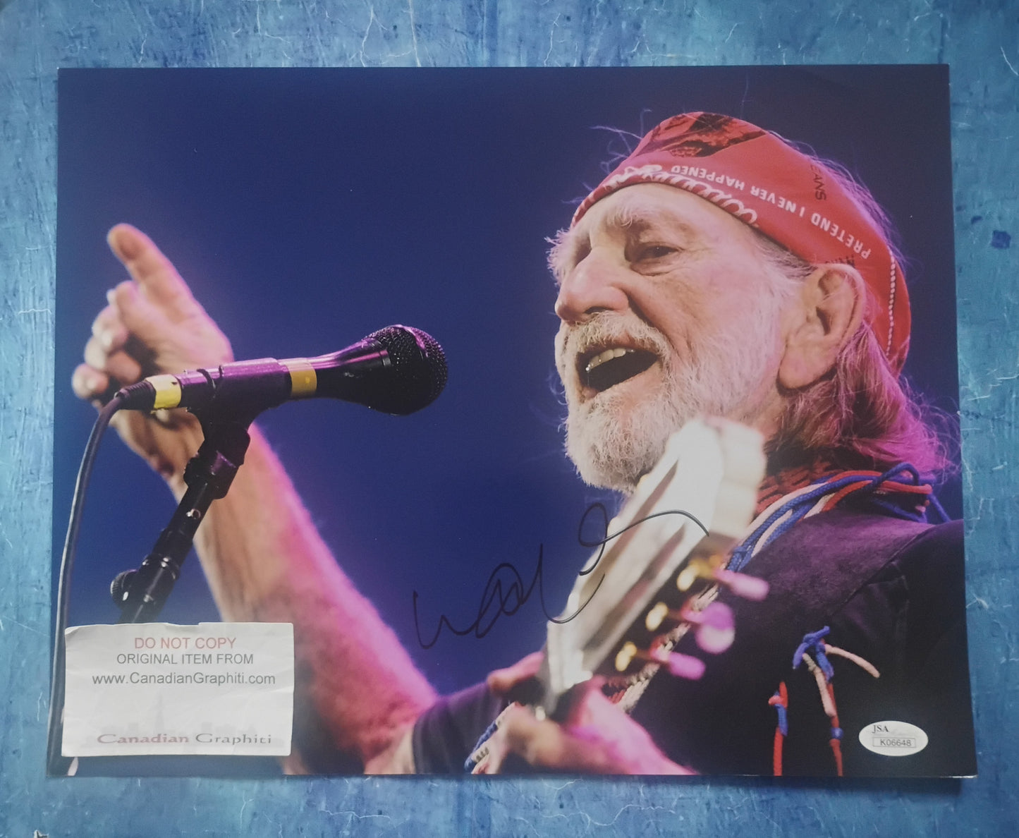 Willie Nelson Hand Signed Autograph 11x14 Photo JSA COA