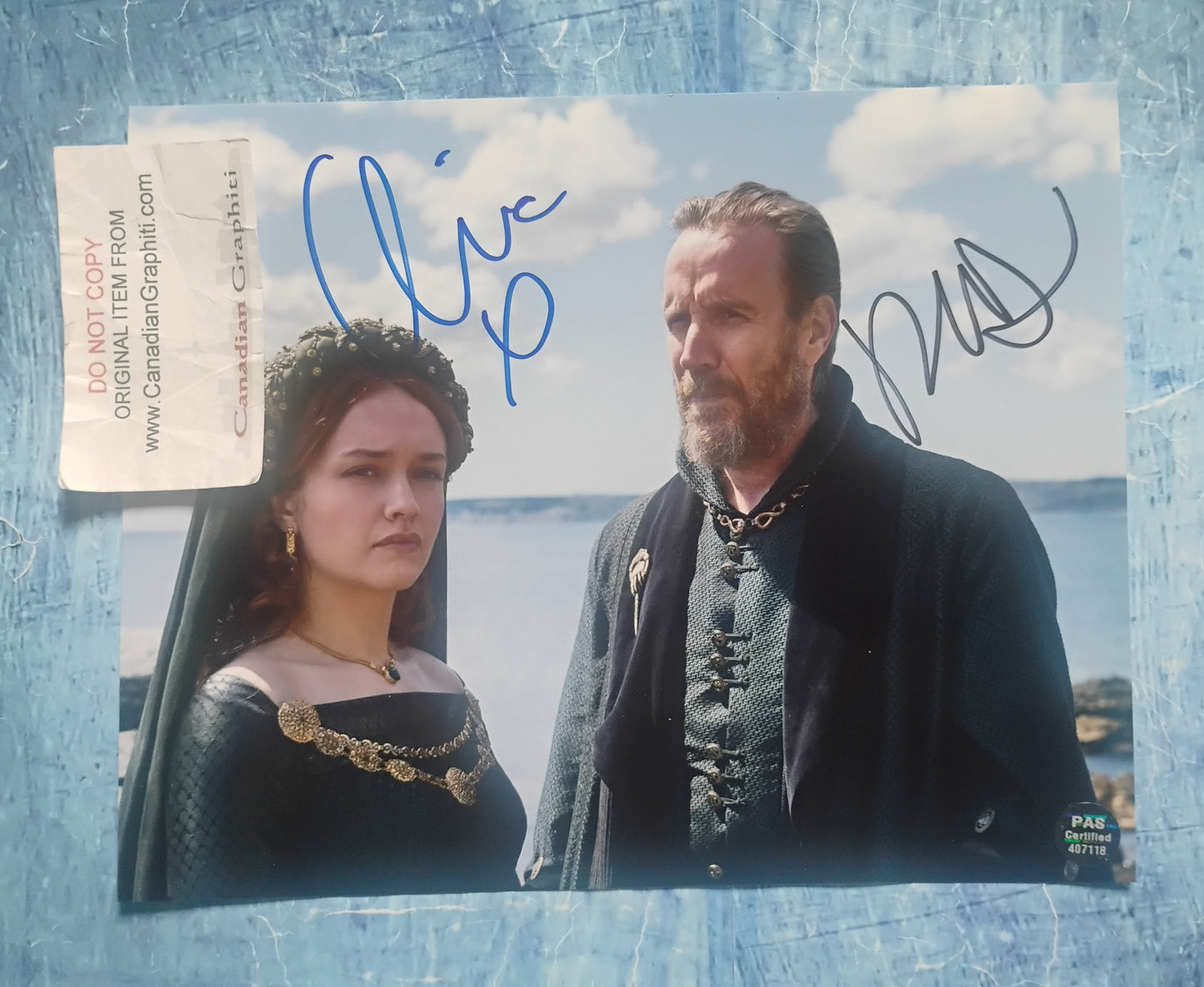 Olivia Cooke & Rhys Ifans Hand Signed Autograph 8x10 Photo COA House Of The Dragon