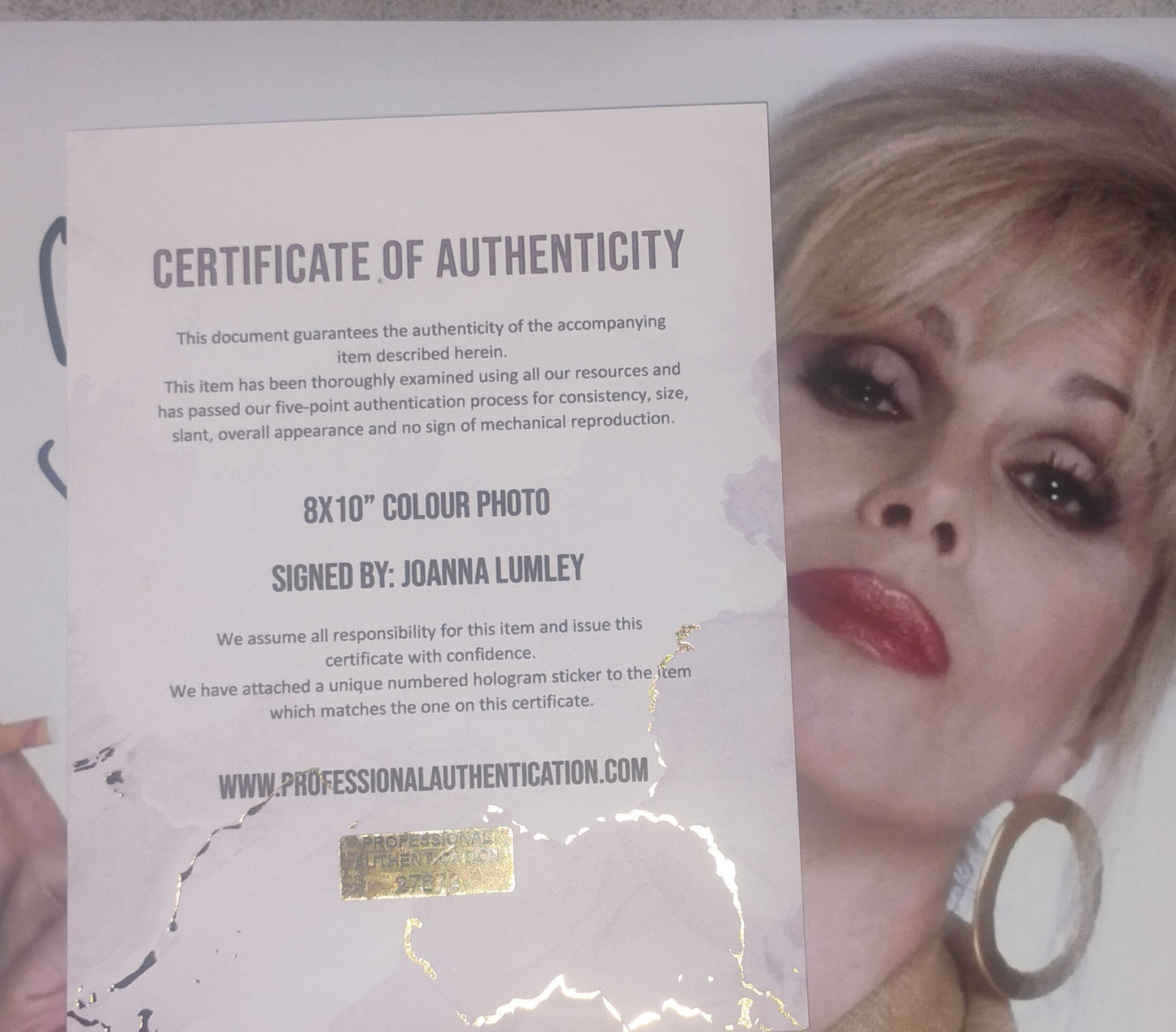 Joanna Lumley Hand Signed Autograph 8x10 Photo COA Absolutely Fabulous