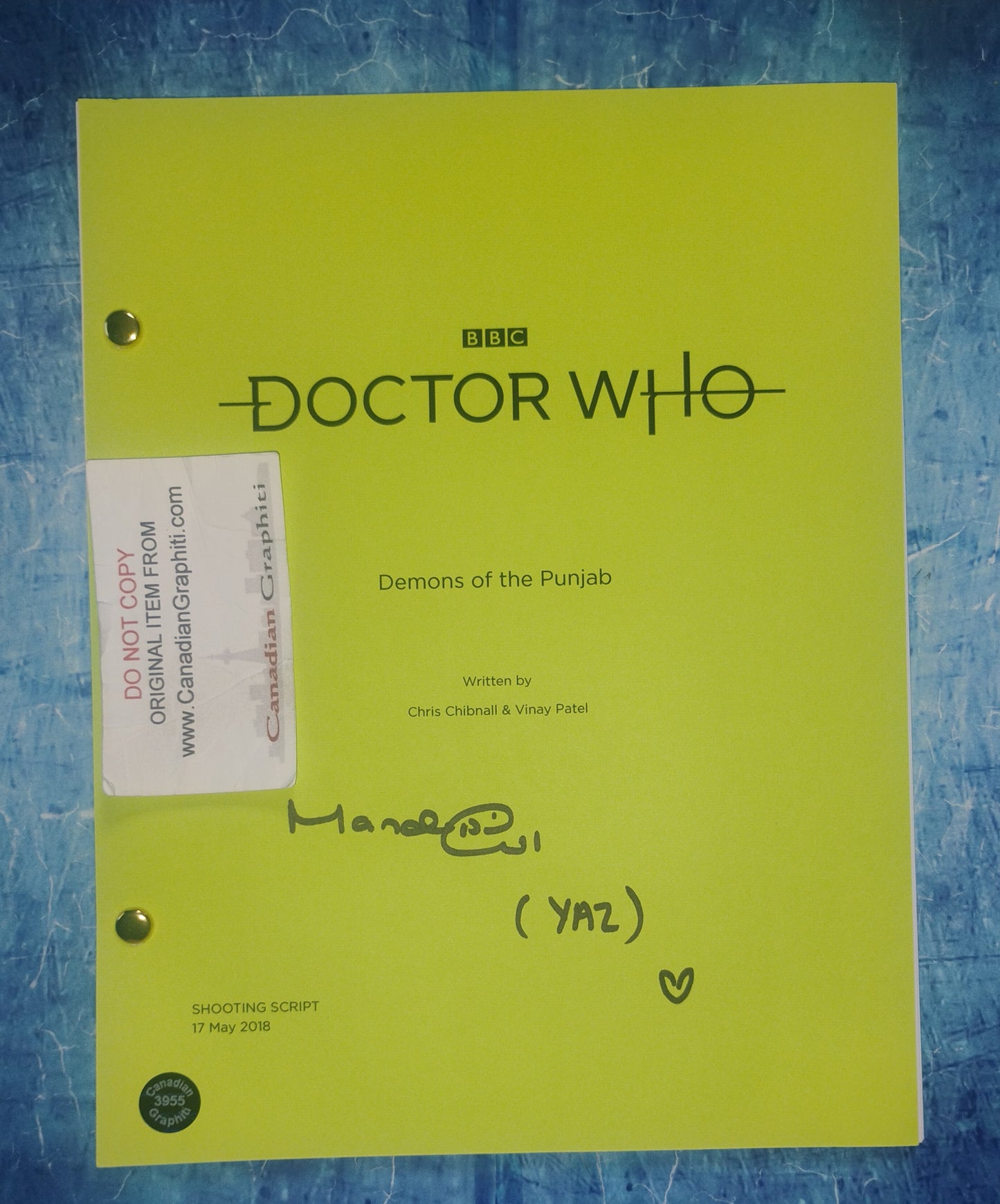 Mandip Gill Hand Signed Autograph Doctor Who Script OPix COA