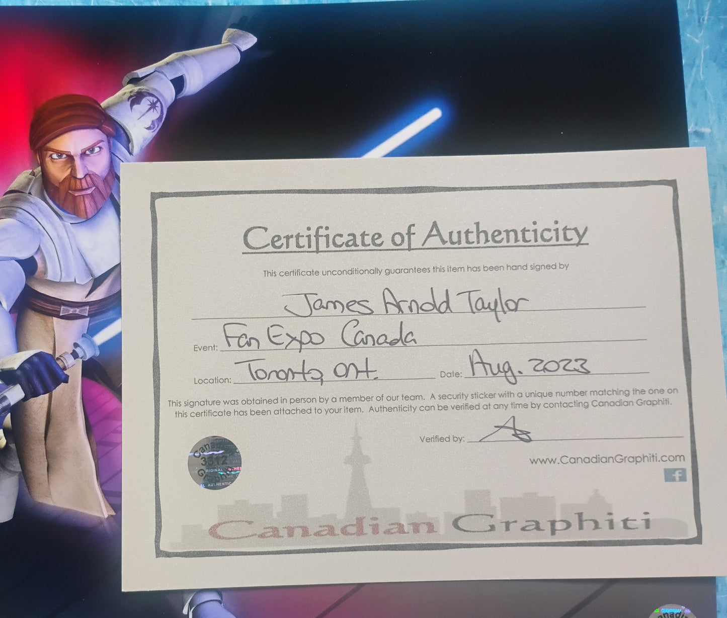 James Arnold Taylor Hand Signed Autograph 8x10 Photo COA Star Wars Clone Wars
