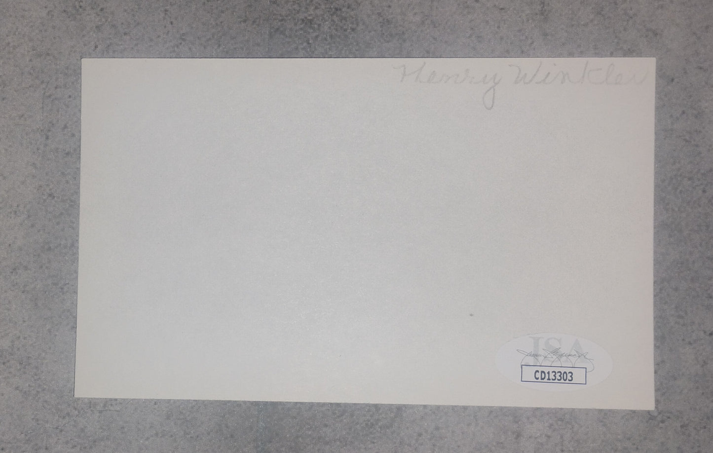 Henry Winkler Hand Signed Autograph Index Card JSA COA
