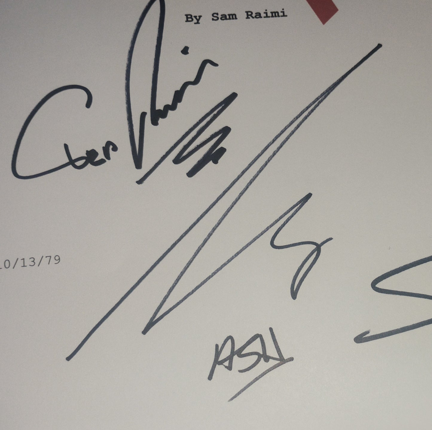 Evil Dead 5x Hand Signed Autograph Script COA Bruce Campbell, Sam Raimi