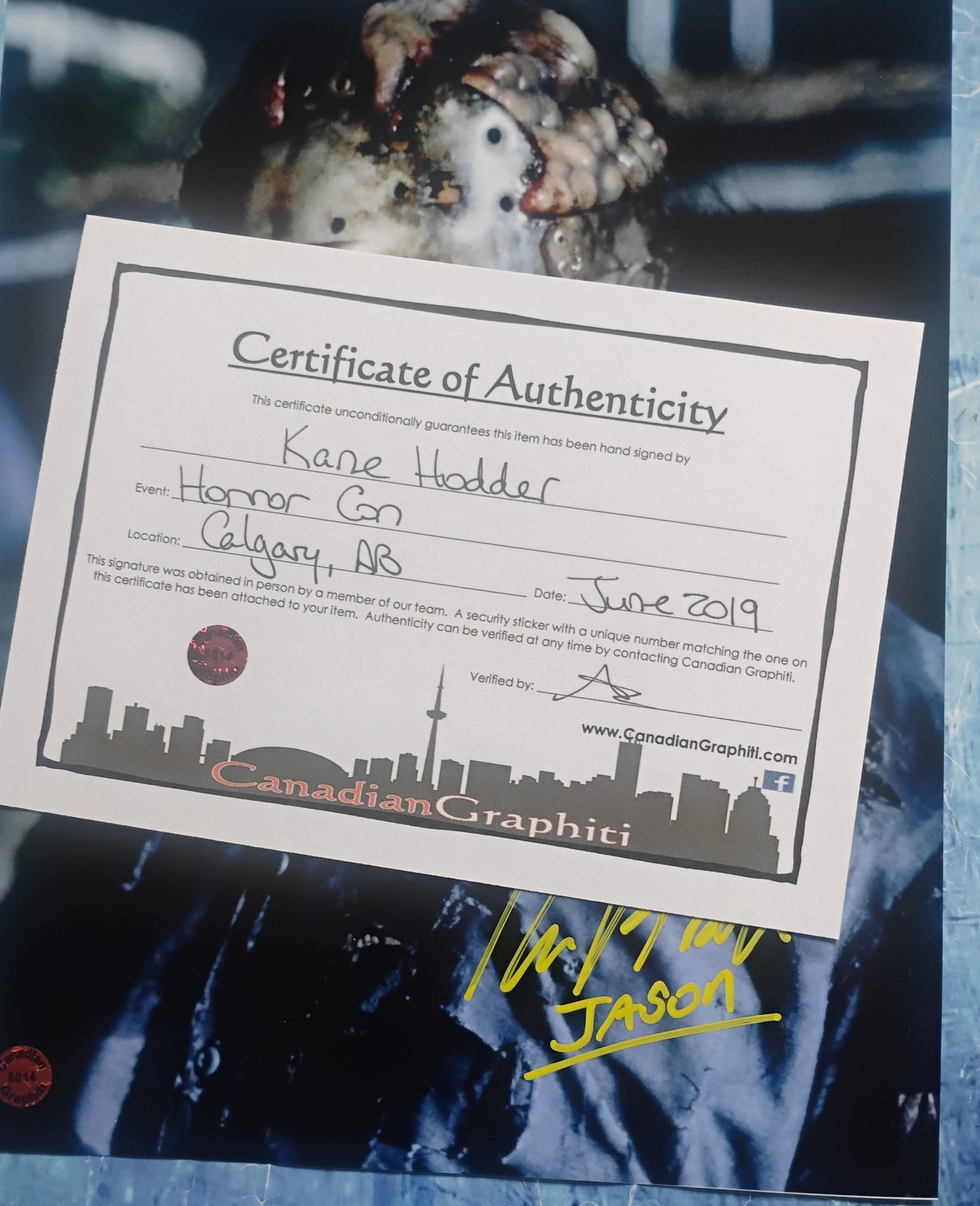 Kane Hodder Hand Signed Autograph 8x10 Photo COA Friday The 13th