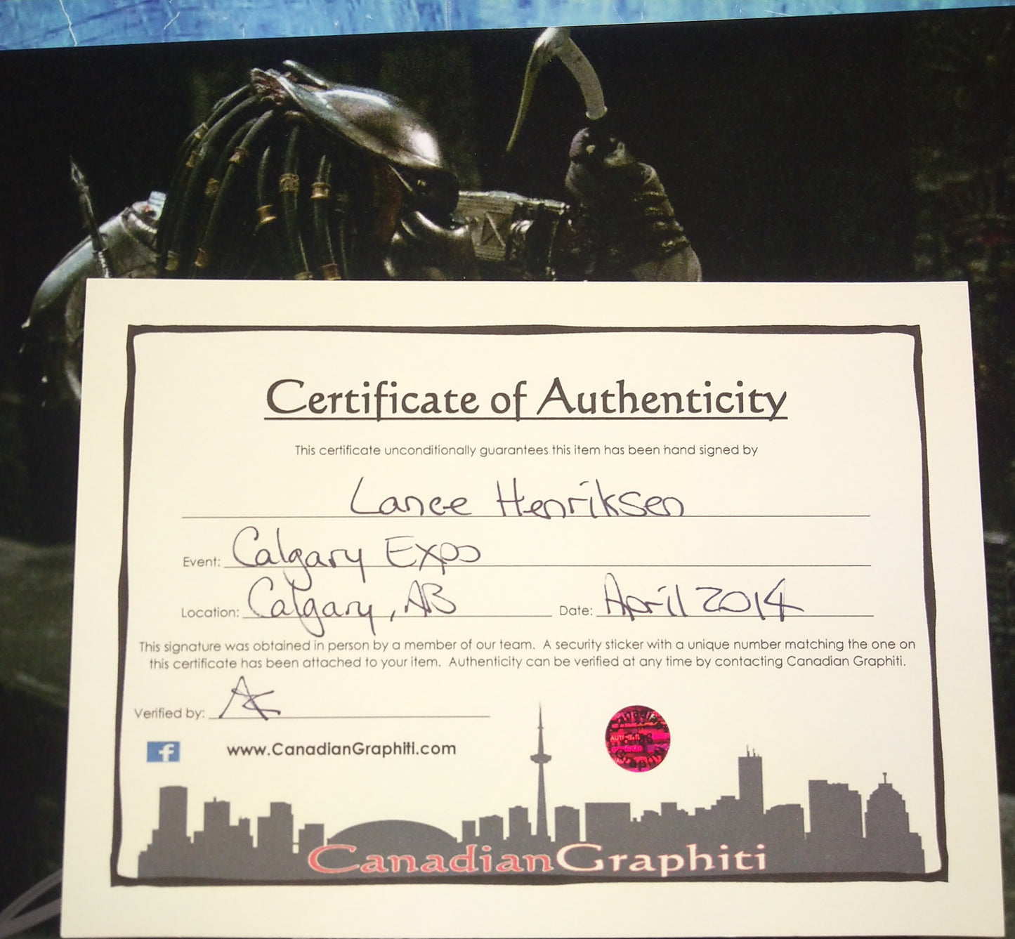 Lance Henriksen Hand Signed Autograph 8x10 Photo COA Alien vs Predator