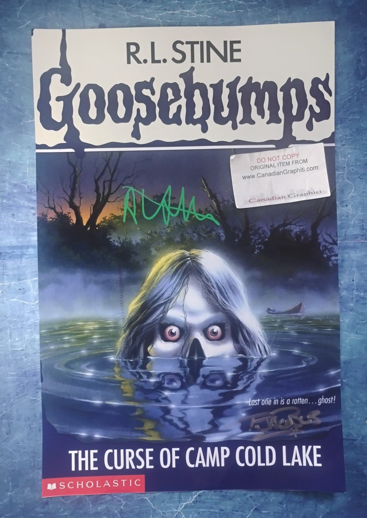 RL Stine & Tim Jacobus Hand Signed Autograph Goosebumps Poster COA