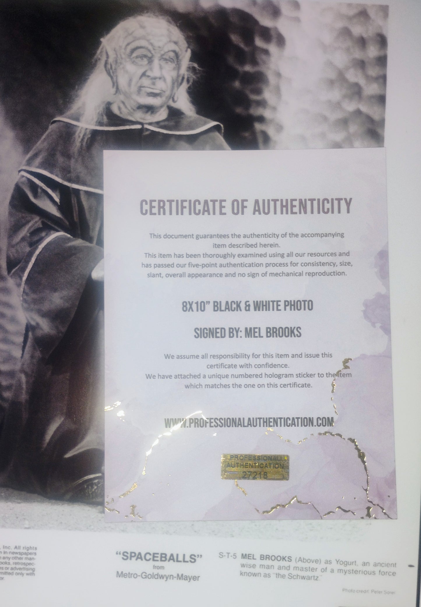 Mel Brooks Hand Signed Autograph 8x10 Photo COA Spaceballs