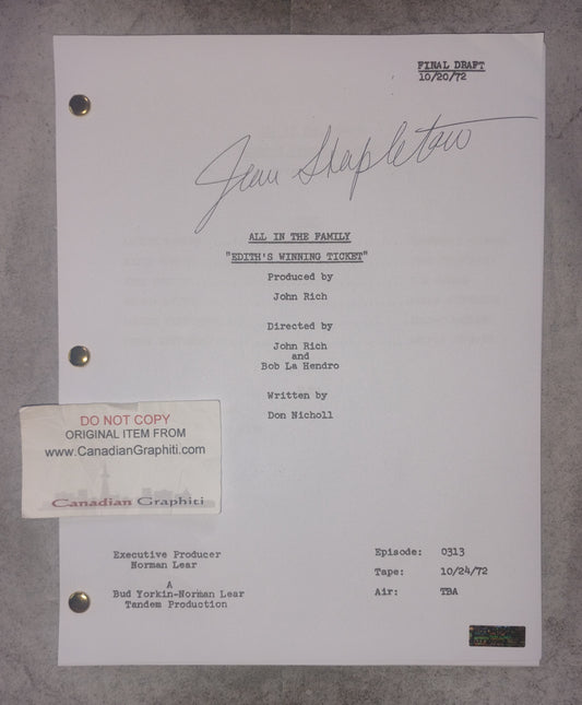 Jean Stapleton Hand Signed Autograph All In The Family Script COA