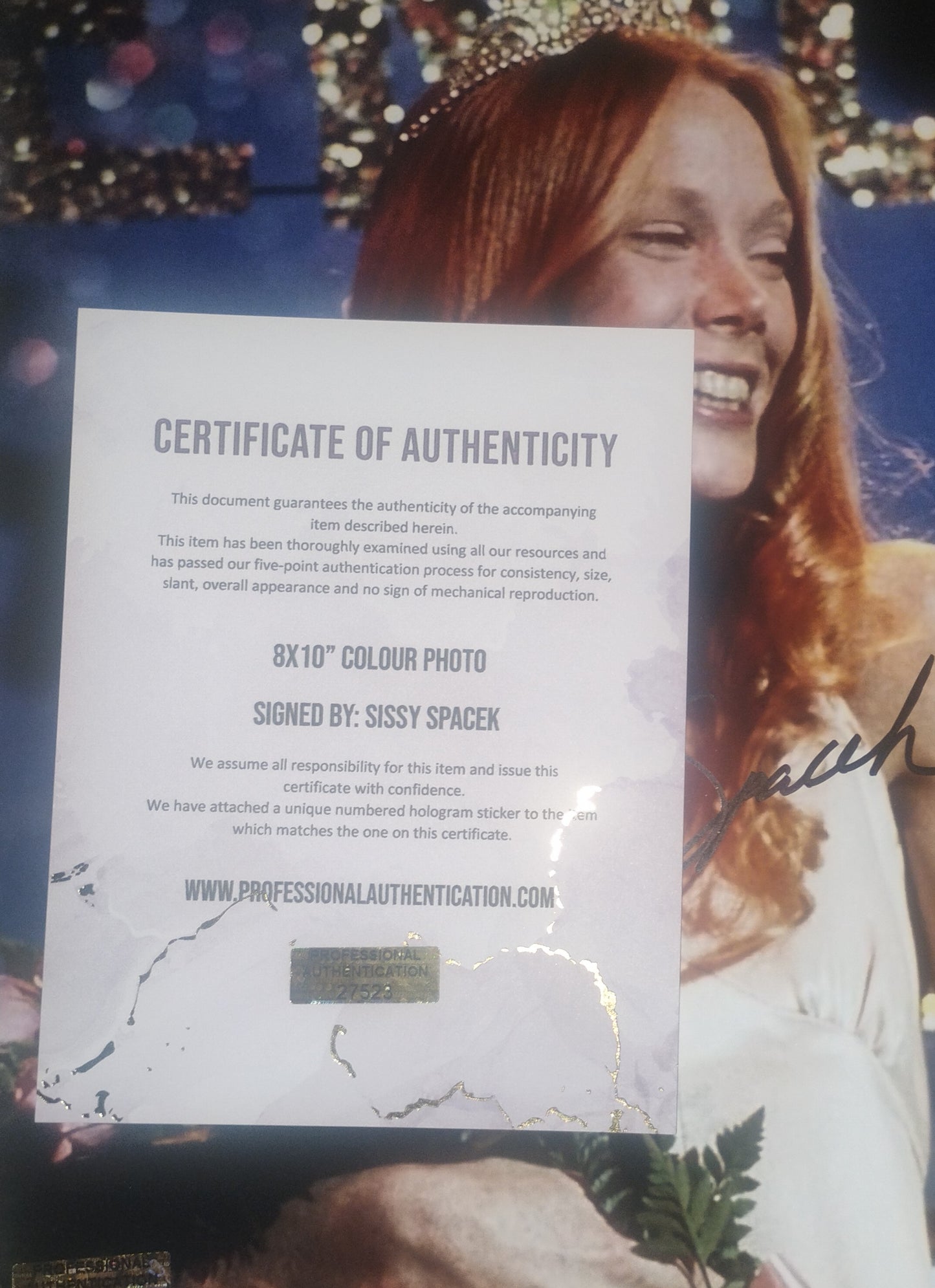 Sissy Spacek Hand Signed Autograph 8x10 Photo COA Carrie