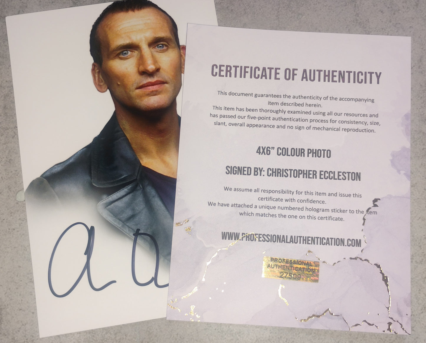 Christopher Eccleston Hand Signed Autograph Photo COA Doctor Who