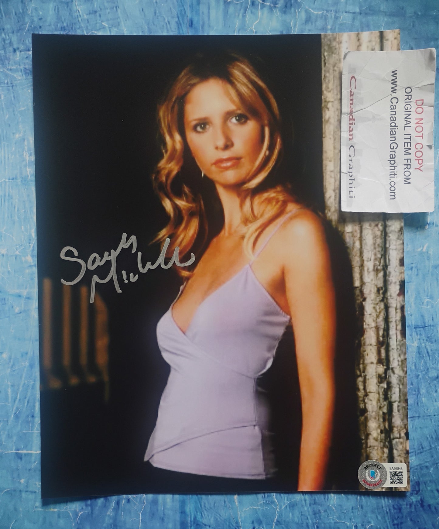 Sarah Michelle Gellar Hand Signed Autograph 8x10 Photo BAS COA Buffy The Vampire Slayer
