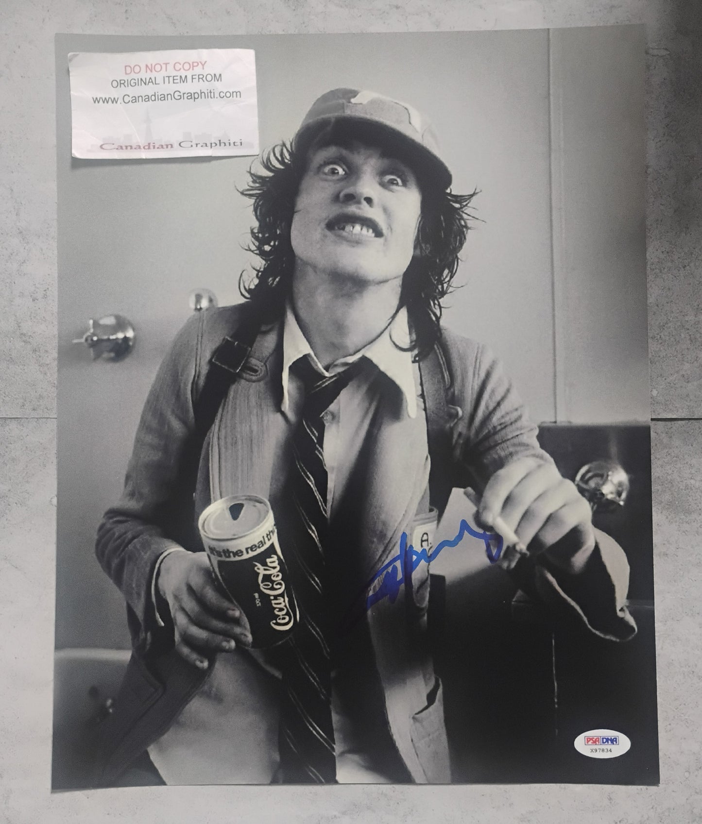 Angus Young AC/DC Hand Signed Autograph 11x14 Photo PSA COA