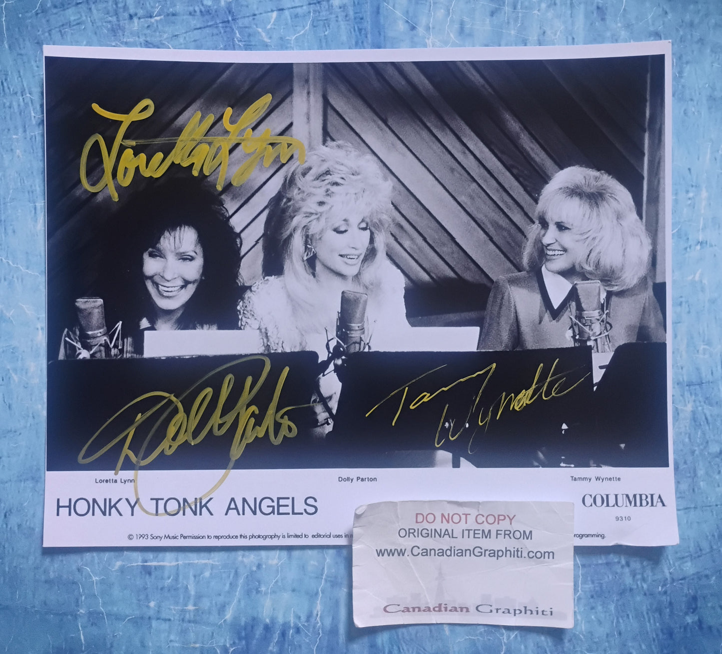 Dolly Parton, Loretta Lynn & Tammy Wynette Hand Signed Autograph 8x10 Photo COA