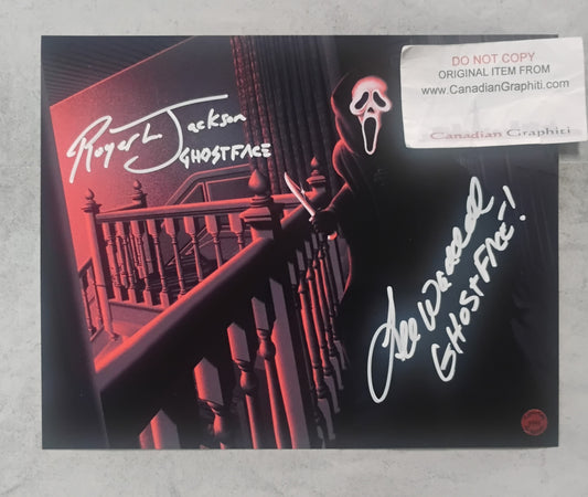 Roger L Jackson & Lee Waddell Hand Signed Autograph 8x10 Photo COA Scream
