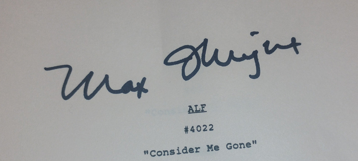 Alf 4x Cast Hand Signed Script COA Max Wright, Paul Fusco, Benji Gregory & Anne Schedeen