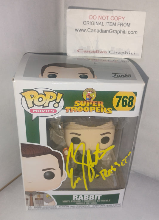 Erik Stolhanske Hand Signed Autograph Super Troopers Funko Pop COA