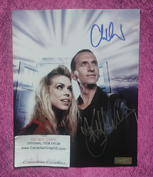 Billie Piper & Christopher Eccleston Hand Signed Autograph 8x10 Photo COA Doctor Who