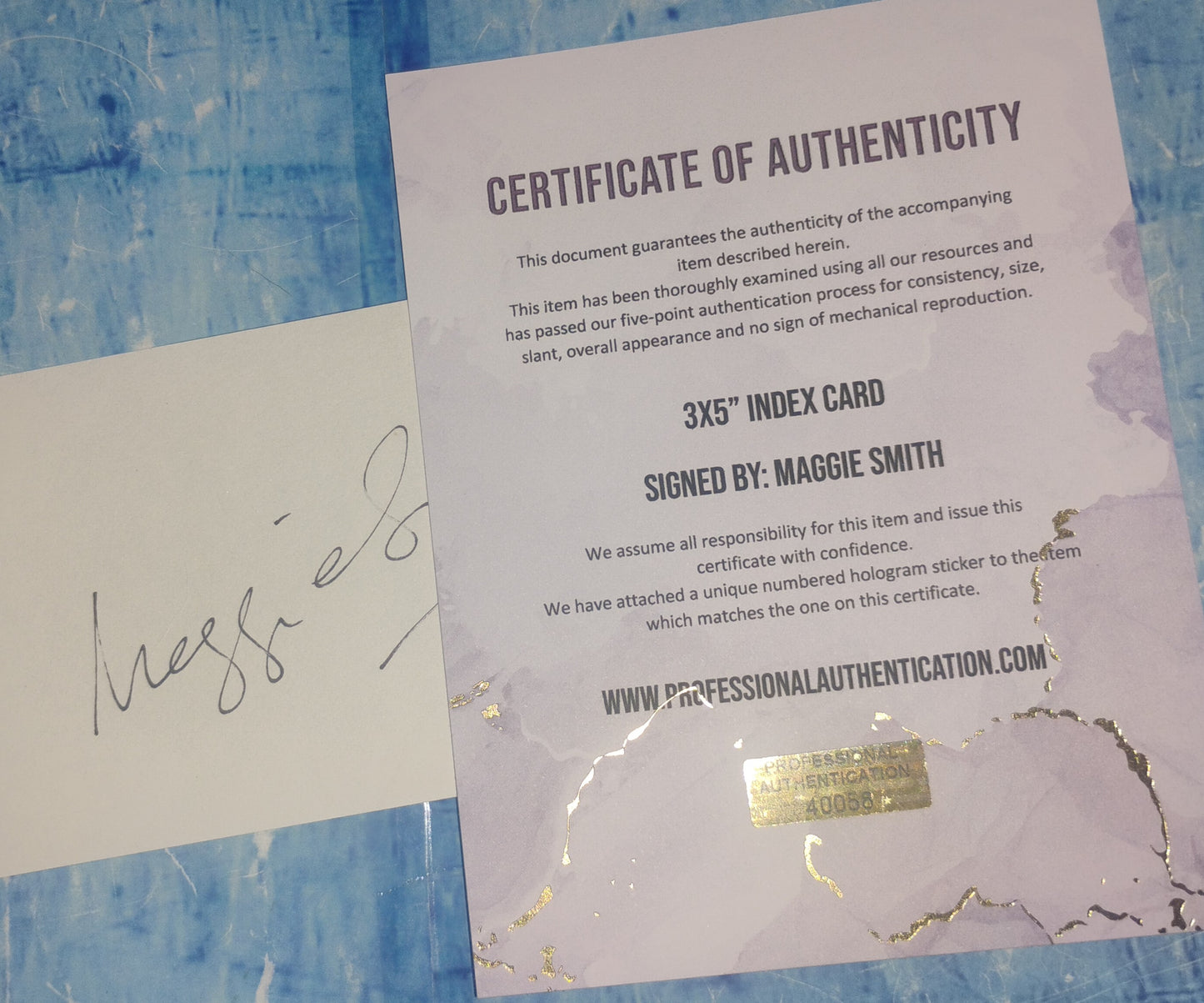 Maggie Smith Hand Signed Autograph Index Card COA