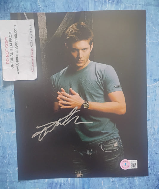 Jensen Ackles Hand Signed Autograph 8x10 Photo BAS COA