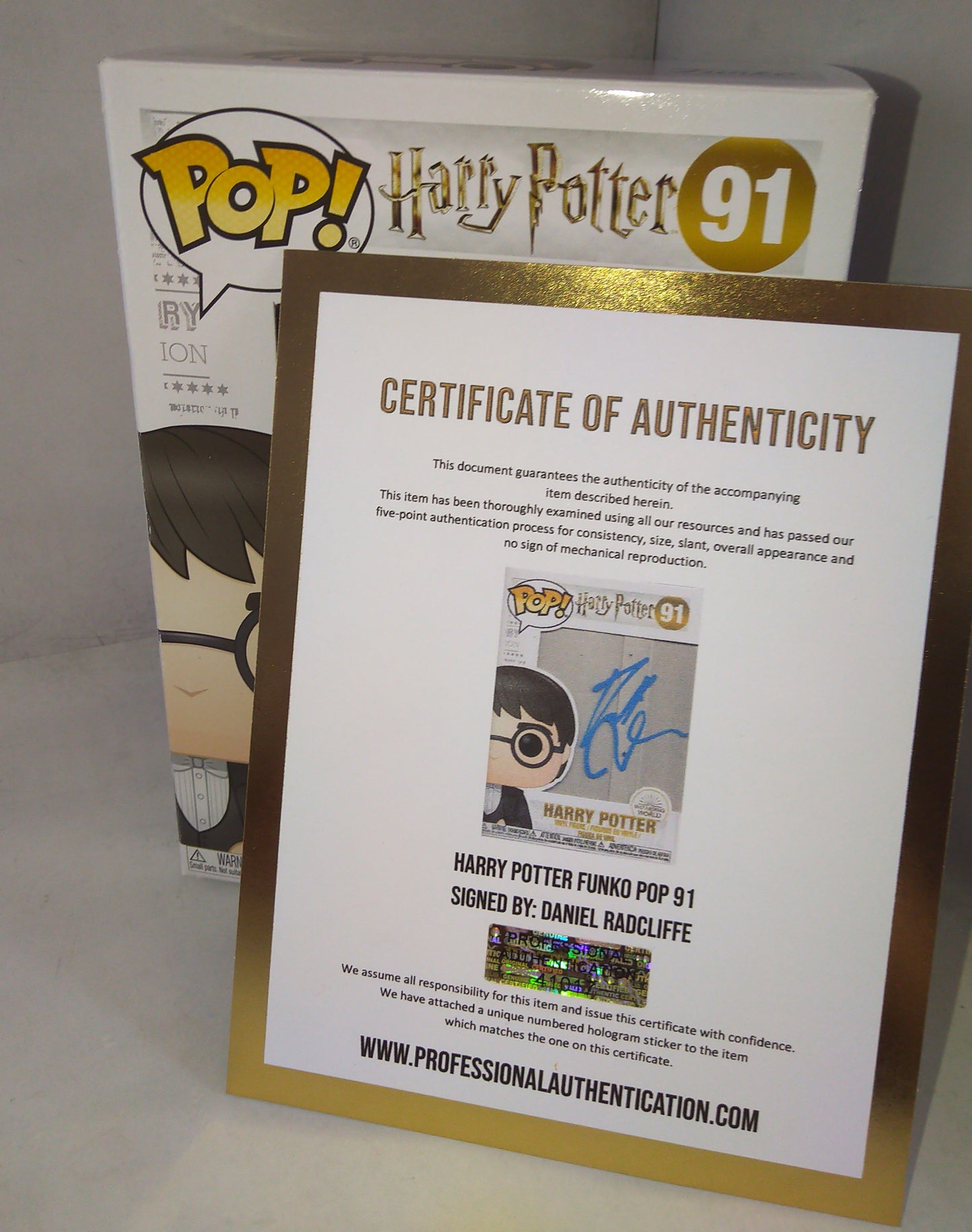 Daniel Radcliffe Hand Signed Autograph Harry Potter Funko Pop COA + BAS