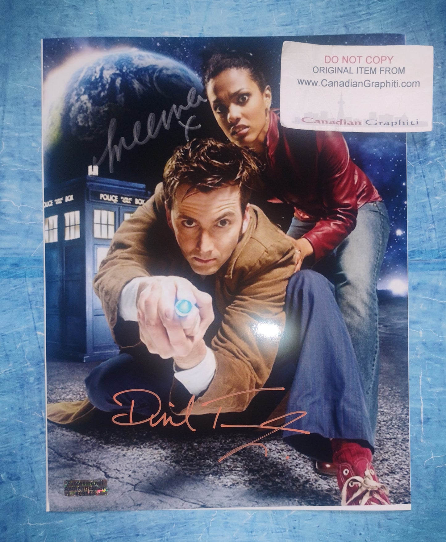 David Tennant & Freema Agyeman Hand Signed Autograph Photo COA Doctor Who
