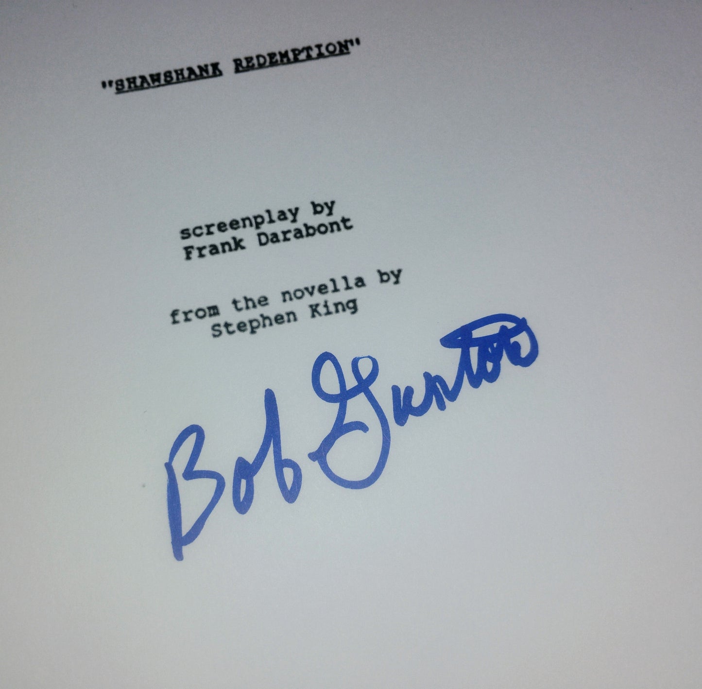 Bob Gunton Hand Signed Autograph The Shawshank Redemption Script JSA COA