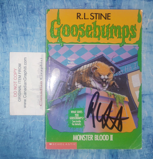 R.L. Stine Hand Signed Autograph Goosebumps Book COA