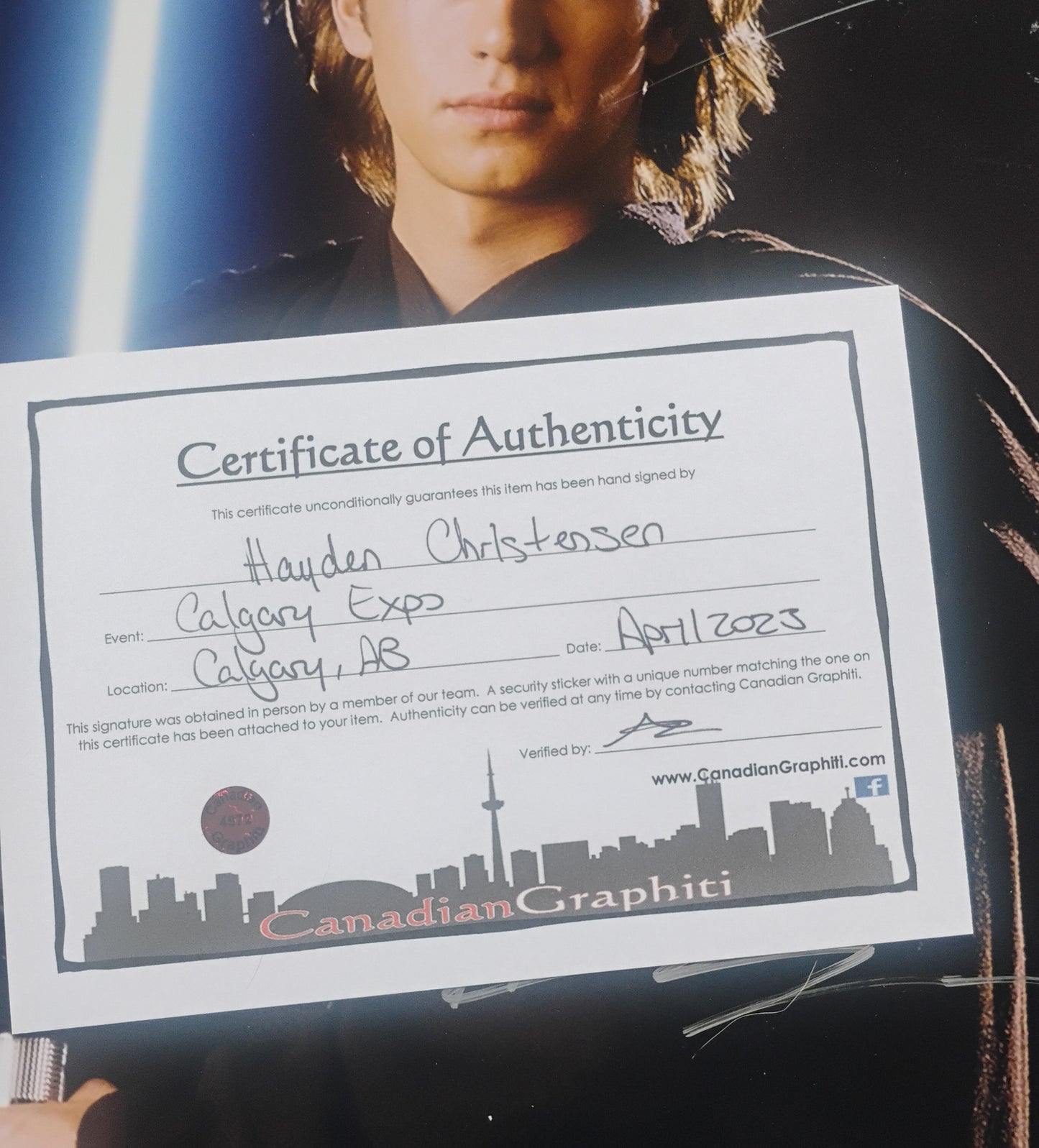 Hayden Christensen Hand Signed Autograph 11x14 Photo COA Star Wars
