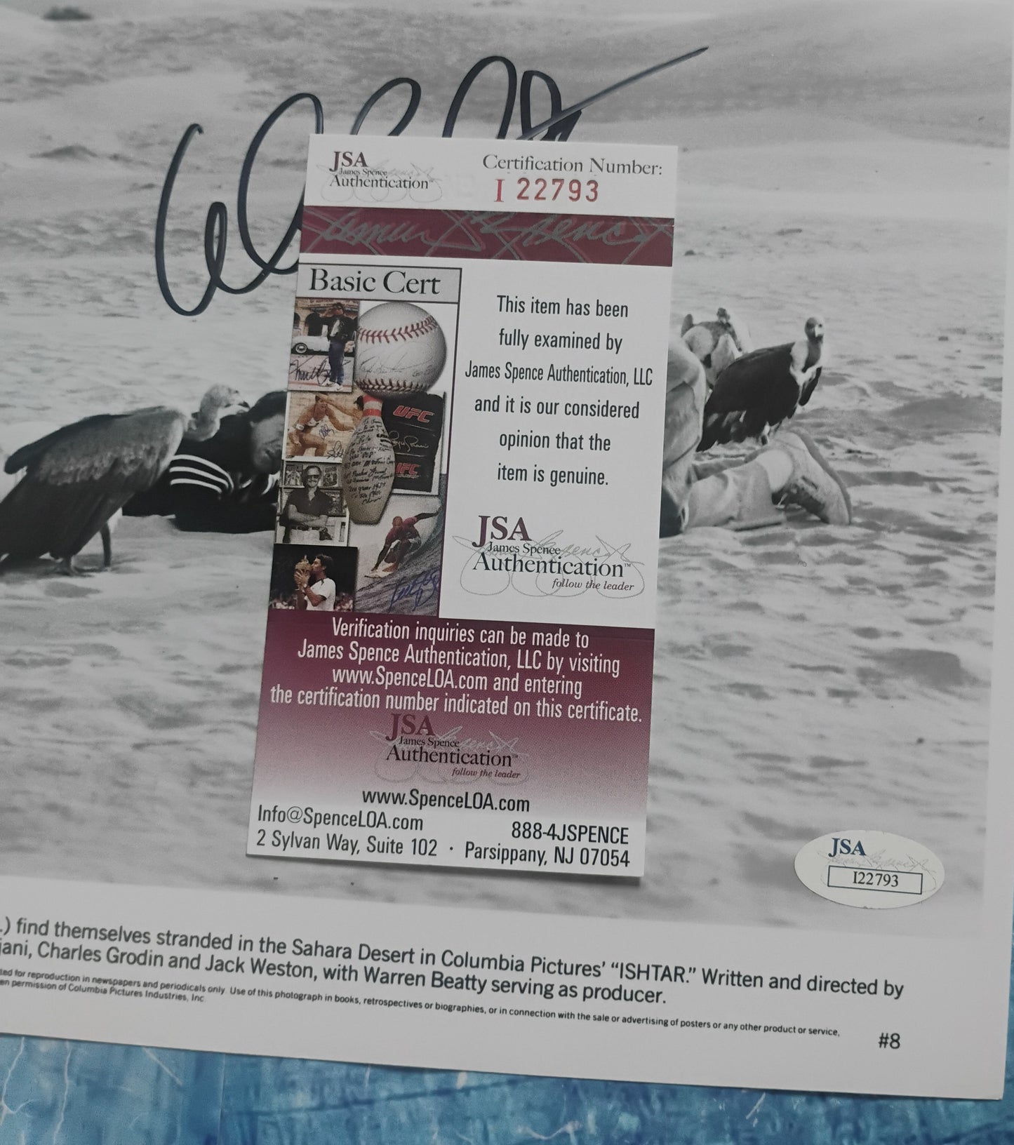 Warren Beatty Hand Signed Autograph 8x10 Photo JSA COA Ishtar