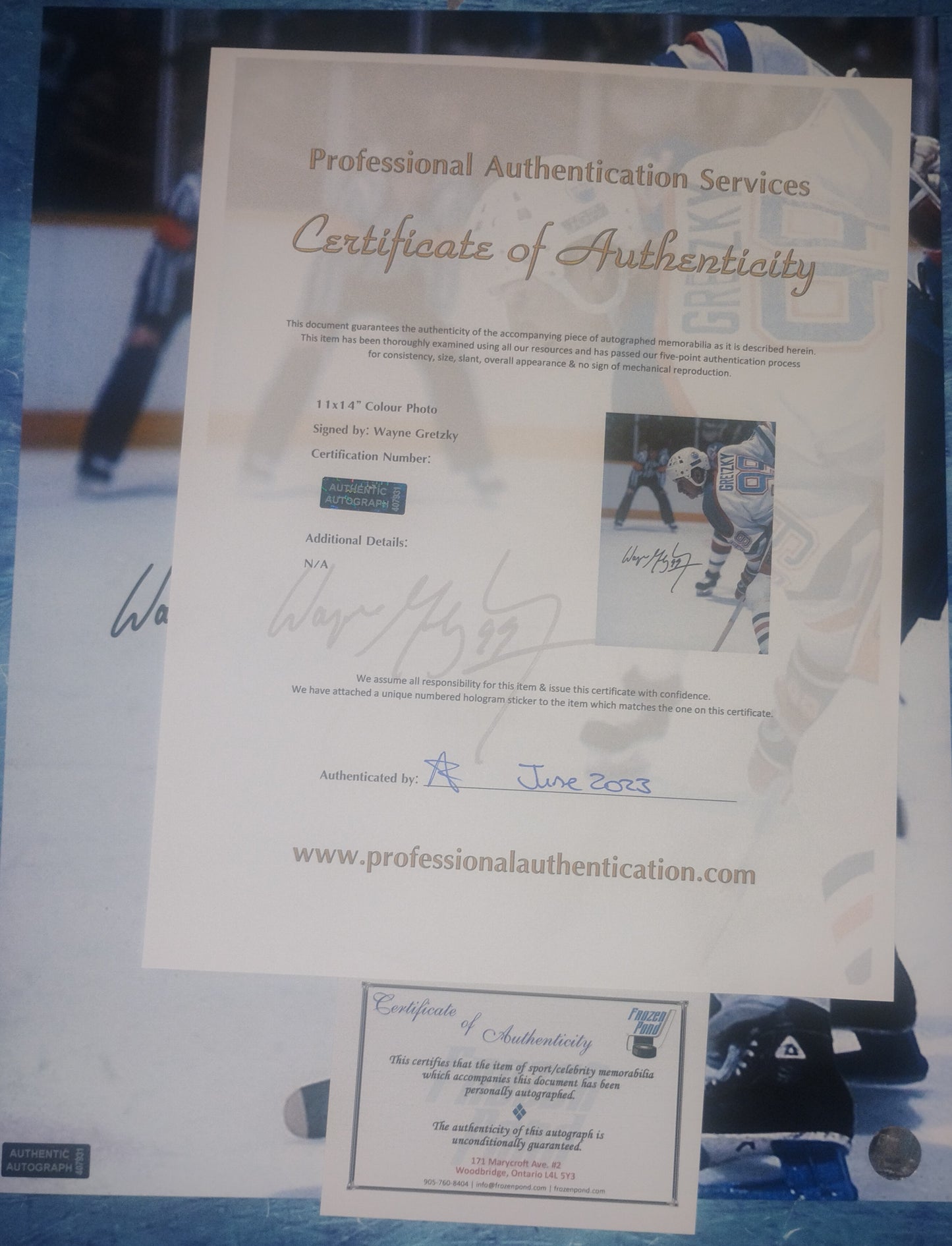 Wayne Gretzky Hand Signed Autograph 11x14 Photo COA Edmonton Oilers