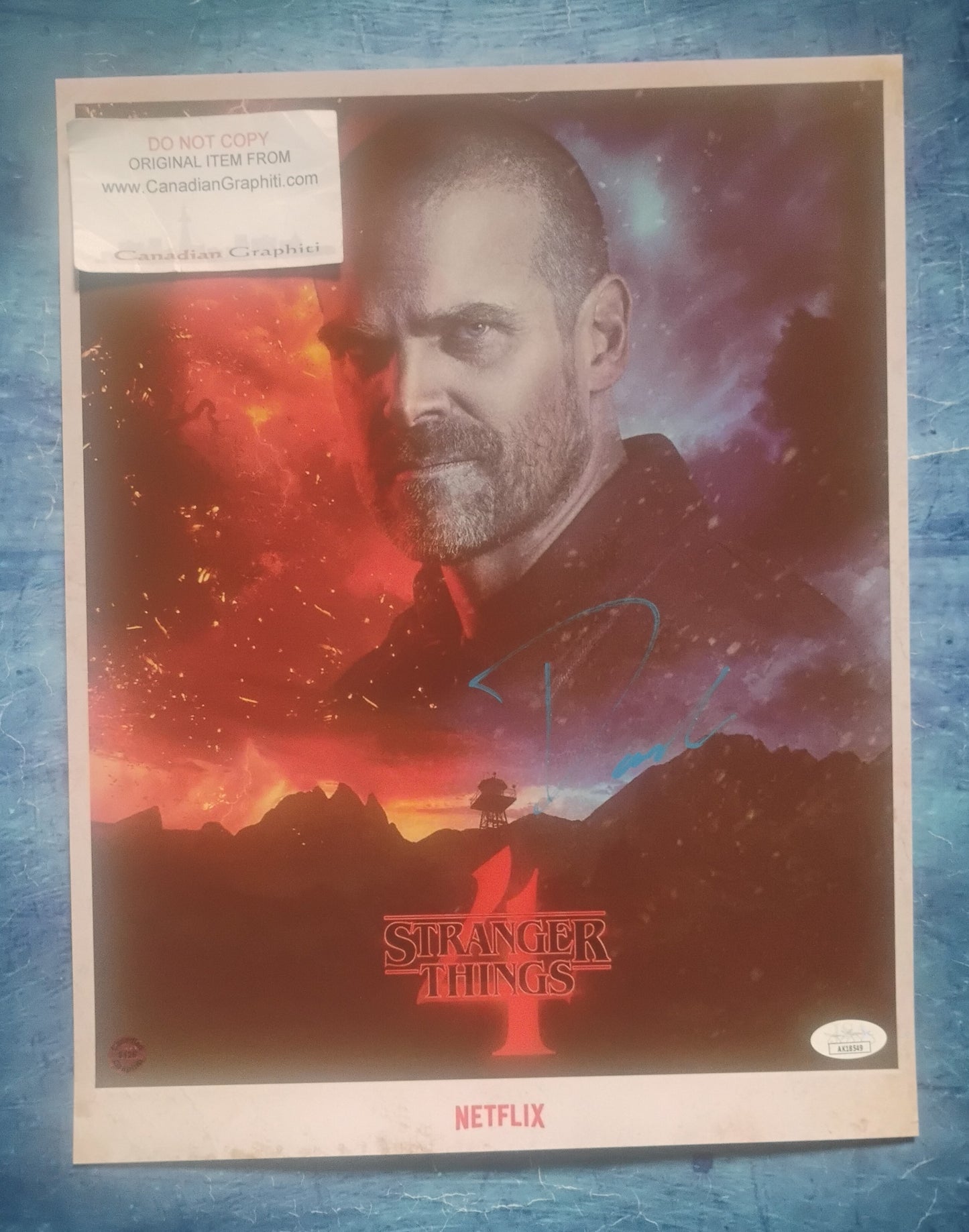 David Harbour Hand Signed Autograph 11x14 Photo JSA COA Stranger Things