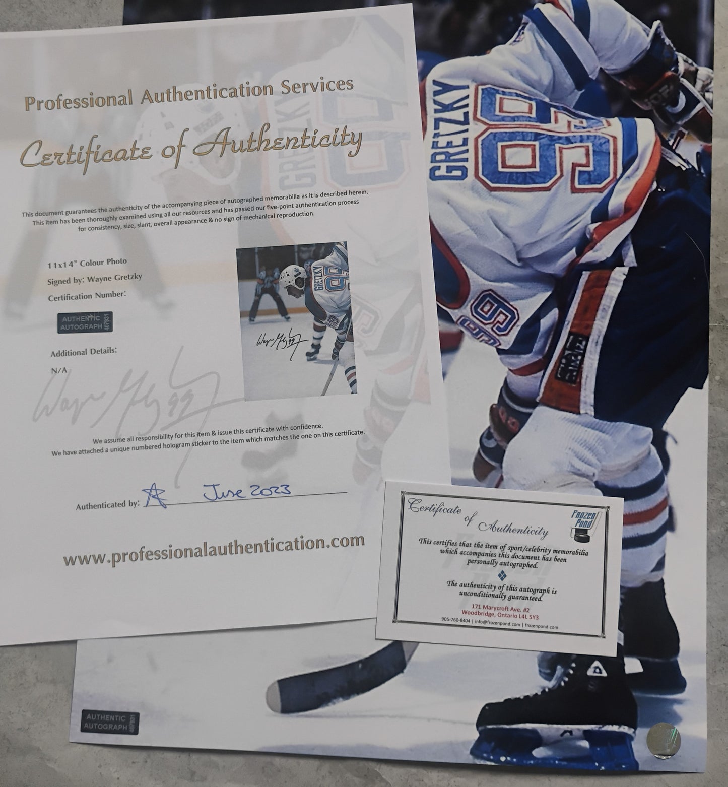Wayne Gretzky Hand Signed Autograph 11x14 Photo COA Edmonton Oilers